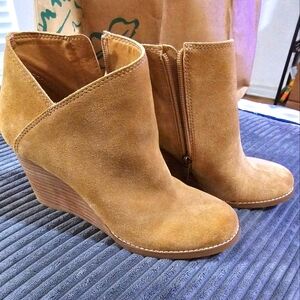 Women's Suede Wedge Booties 8